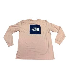 The North Face Men’s Large Peach Long Sleeve Graphic TShirt Never Stop Exploring
